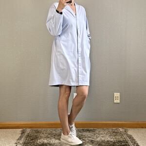 Lululemon Womens WovenAir Snap Button Front Dress Size 4 Heathered Pastel Blue